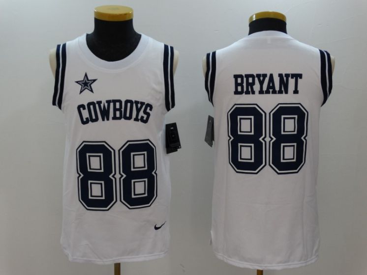 Men Dallas Cowboys #88 Dez Bryant White Rush Player Name Number Tank Top stitched NFL Jerseys